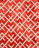 RED DIP DYED LINKS HAND TUFTED CARPET