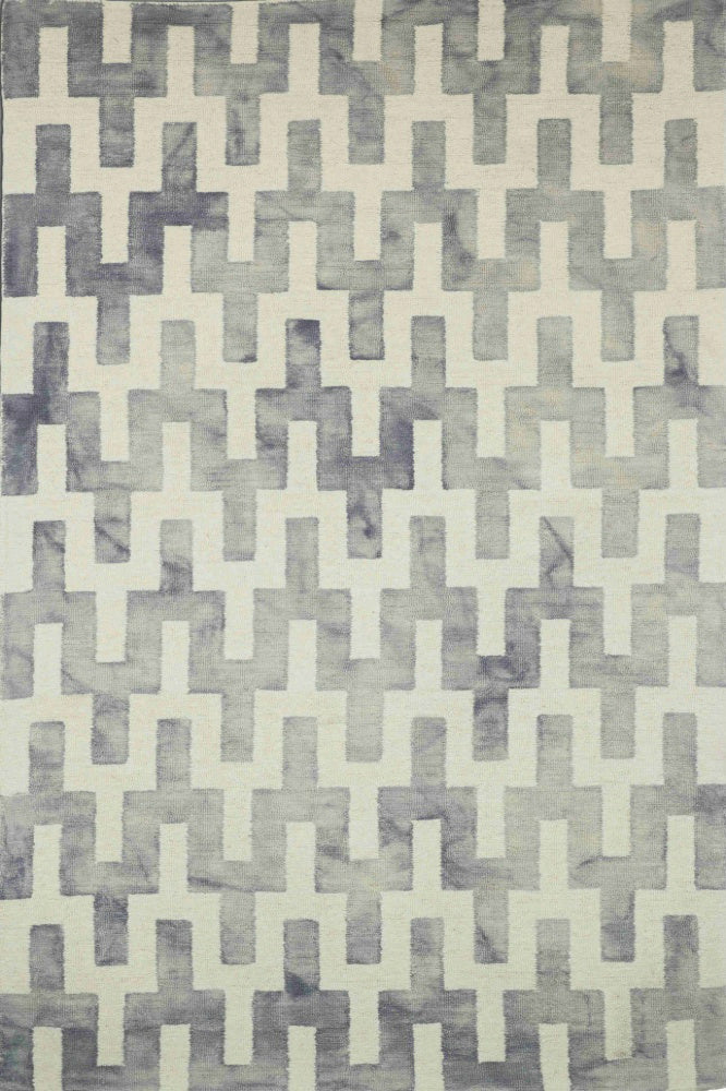 GREY DIP DYED WISHBONE HAND TUFTED CARPET