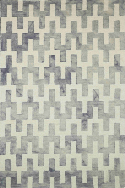 GREY DIP DYED WISHBONE HAND TUFTED CARPET