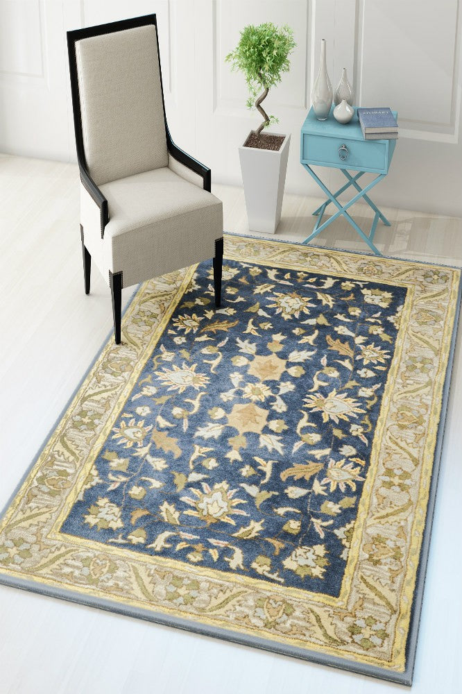BLUE PERSIAN HAND TUFTED CARPET - Imperial Knots
