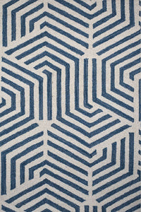BLUE IVORY BESPOKE HAND TUFTED CARPET by Imperial Knots - Image 3