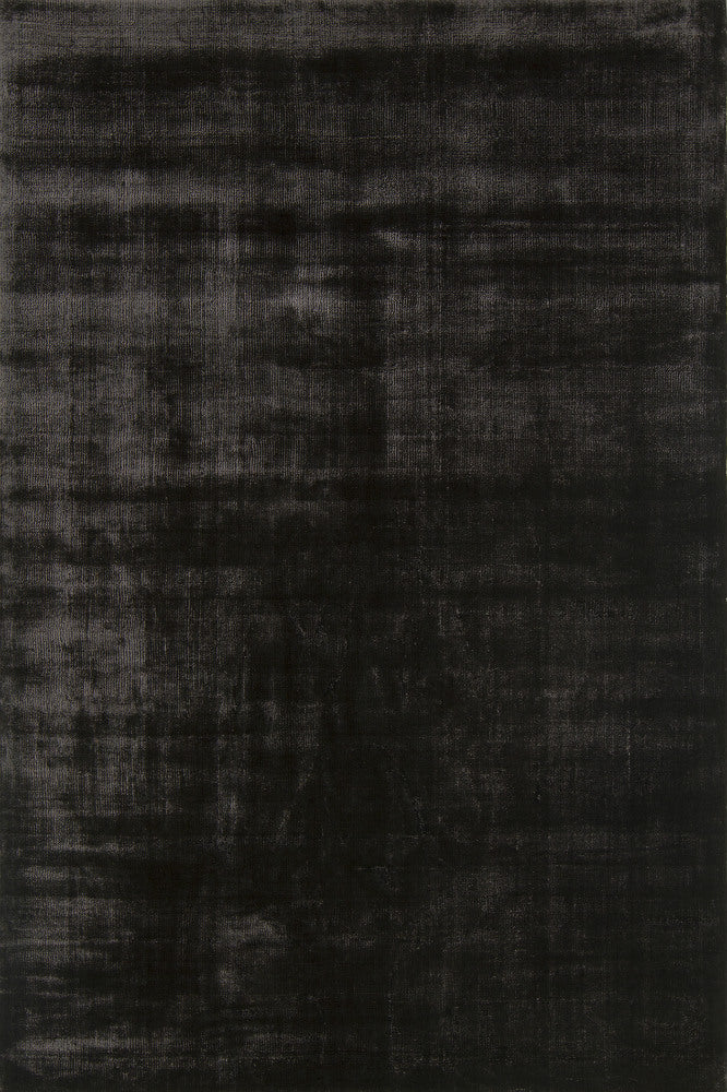 BLACK SOLID HAND KNOTTED CARPET