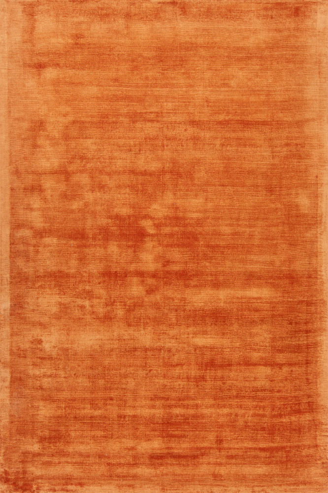 ORANGE SOLID HAND KNOTTED CARPET