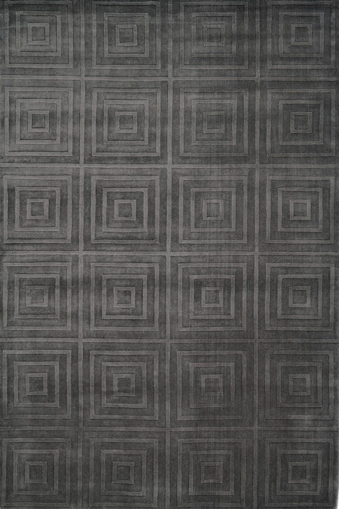 CHARCOAL GREY SOLID HAND KNOTTED CARPET