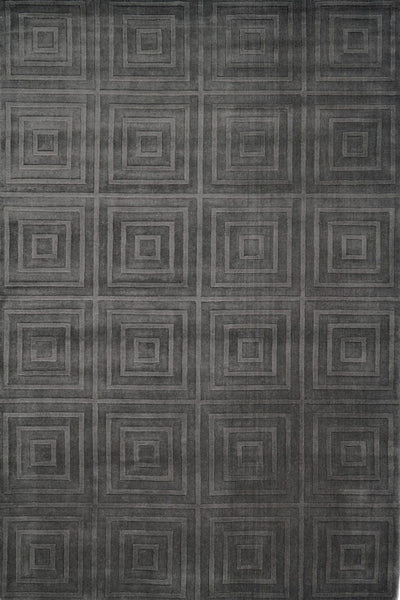 CHARCOAL GREY SOLID HAND KNOTTED CARPET