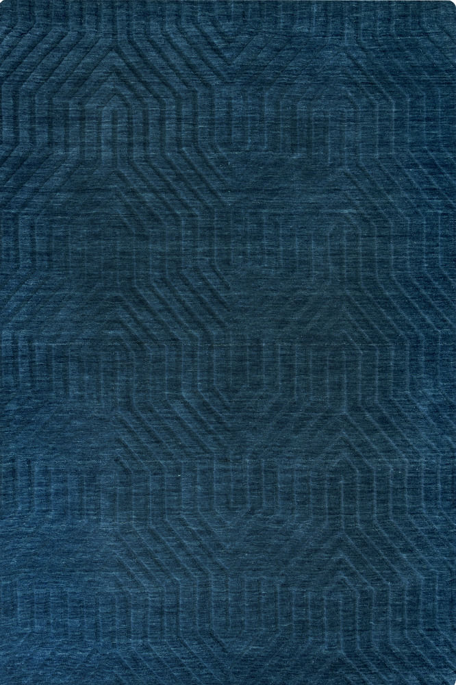 NAVY BLUE SOLID HAND KNOTTED CARPET