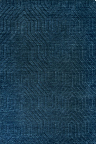 NAVY BLUE SOLID HAND KNOTTED CARPET