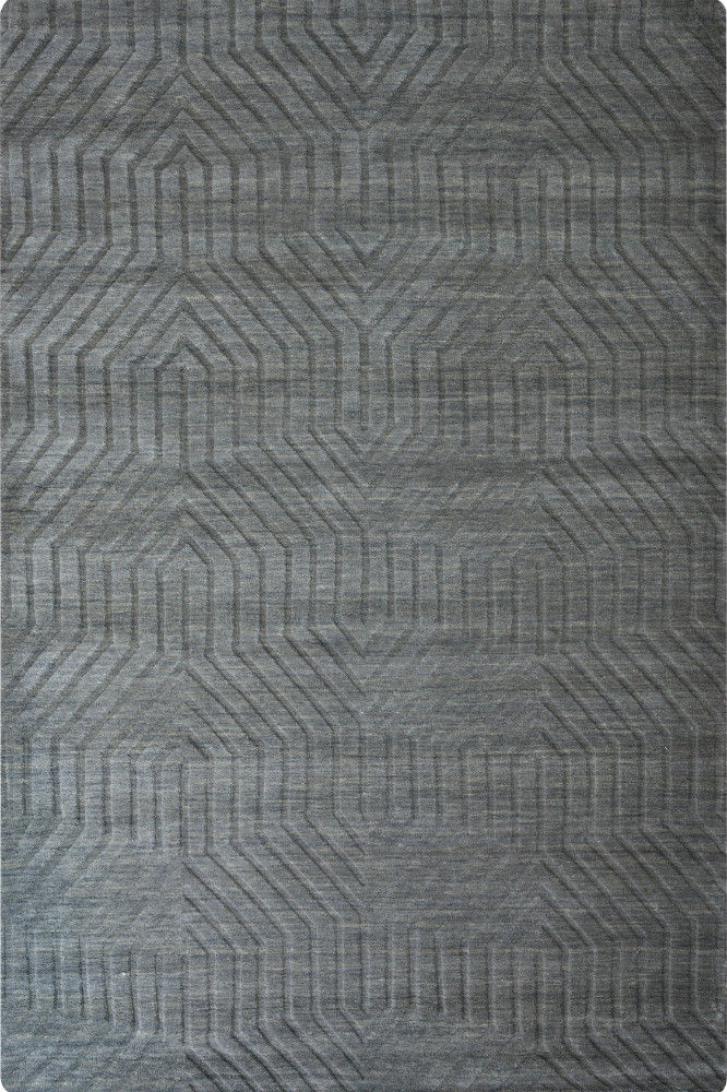 GREY SOLID HAND KNOTTED CARPET