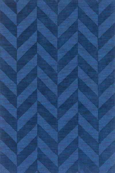 BLUE SOLID HAND KNOTTED CARPET