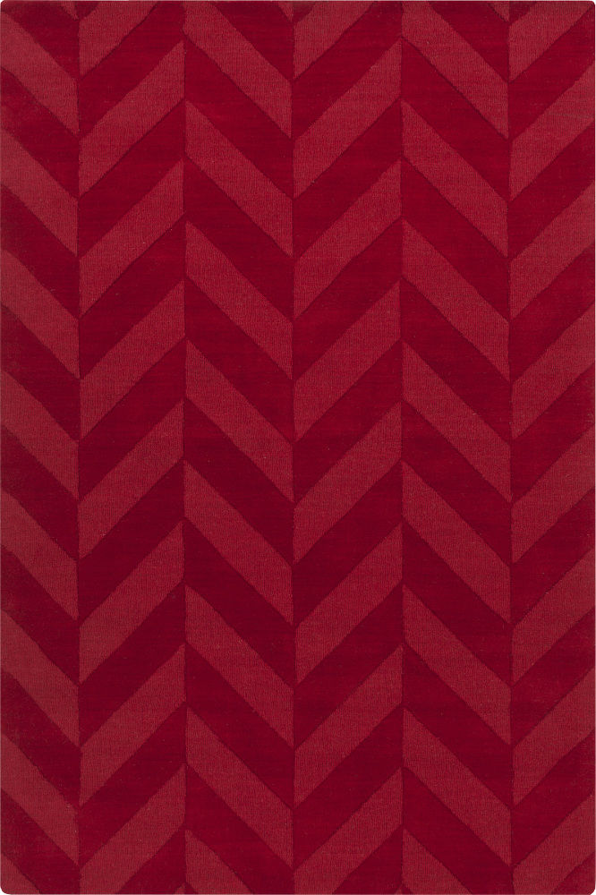 RED SOLID HAND KNOTTED CARPET