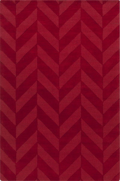 RED SOLID HAND KNOTTED CARPET