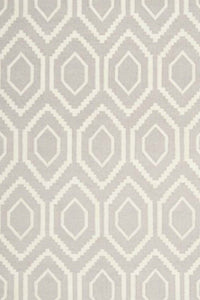 GREY AND IVORY DIAMOND HAND WOVEN DHURRIE by Imperial Knots - Image 3