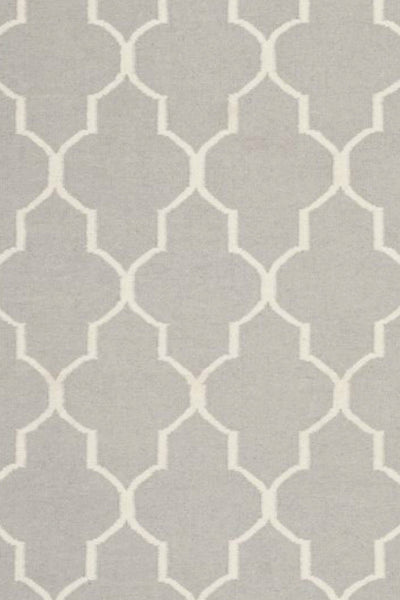 GREY IVORY MOROCCAN HAND WOVEN DHURRIE
