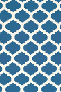 BLUE AND WHITE MOROCCAN HAND WOVEN DHURRIE by Imperial Knots - Image 2