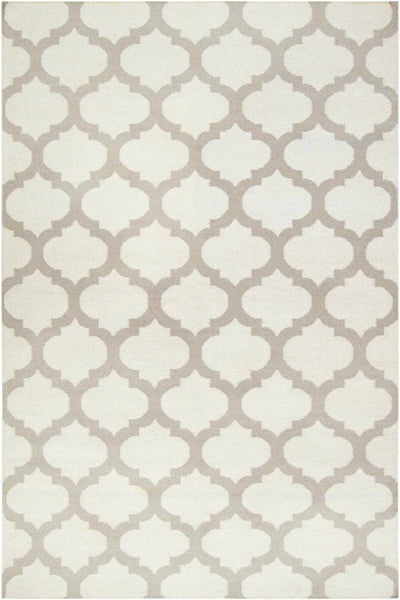 IVORY AND GREY MOROCCAN HAND WOVEN DHURRIE