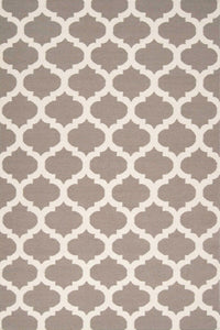 GREY AND IVORY MOROCCAN HAND WOVEN DHURRIE by Imperial Knots - Image 1