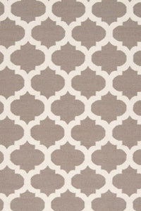 GREY AND IVORY MOROCCAN HAND WOVEN DHURRIE by Imperial Knots - Image 2