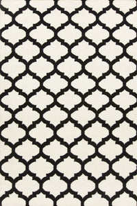 BLACK AND WHITE MOROCCAN HAND WOVEN DHURRIE by Imperial Knots - Image 1
