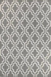 GREY IVORY MOROCCAN HAND WOVEN DHURRIE by Imperial Knots - Image 1
