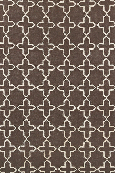 BROWN TRELLIS HAND WOVEN DHURRIE