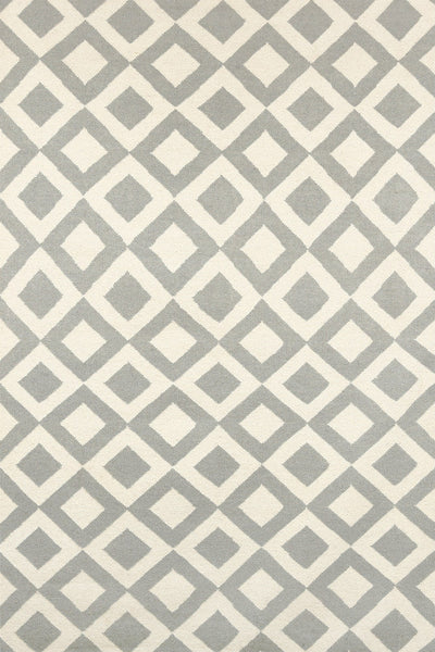 IVORY GREY DIAMOND HAND WOVEN DHURRIE