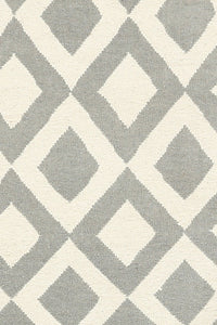 IVORY GREY DIAMOND HAND WOVEN DHURRIE by Imperial Knots - Image 3