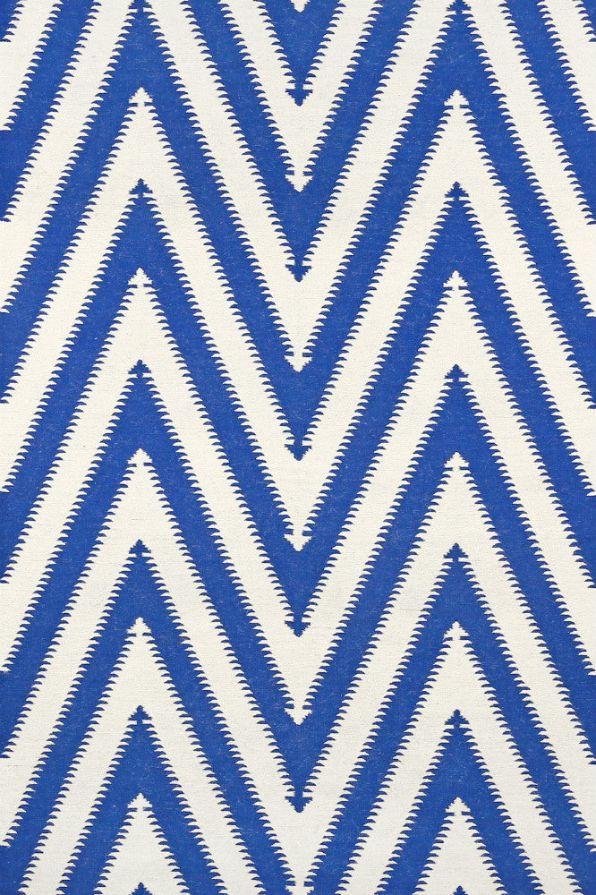 BLUE CHEVRON HAND WOVEN DHURRIE