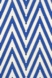 BLUE CHEVRON HAND WOVEN DHURRIE by Imperial Knots - Image 1