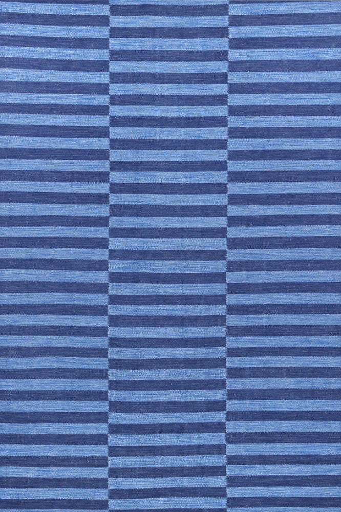 BLUE STRIPES HAND WOVEN DHURRIE