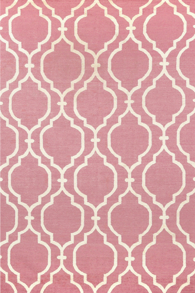 PINK MOROCCAN HAND WOVEN DHURRIE