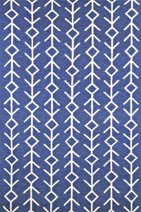 BLUE AND WHITE BESPOKE HAND WOVEN DHURRIE by Imperial Knots - Image 1