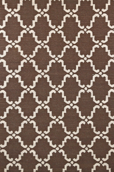BROWN AND IVORY MOROCCAN HAND WOVEN DHURRIE