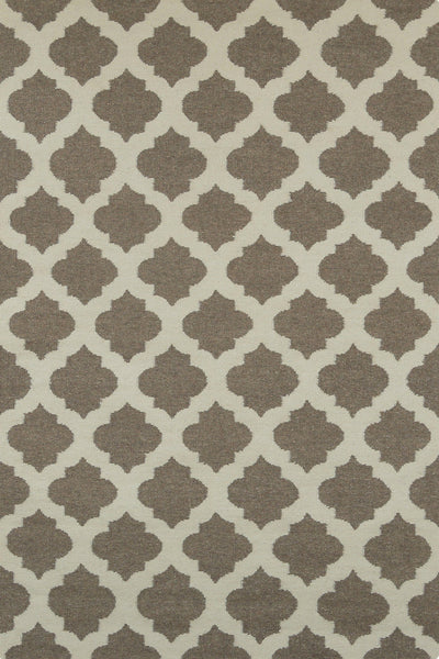 BROWN AND IVORY MOROCCAN HAND WOVEN DHURRIE