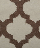 BROWN AND BEIGE MOROCCAN HAND WOVEN DHURRIE