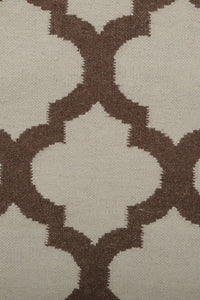 BROWN AND BEIGE MOROCCAN HAND WOVEN DHURRIE by Imperial Knots - Image 3