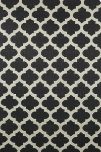 BLACK AND WHITE MOROCCAN HAND WOVEN DHURRIE by Imperial Knots - Image 1