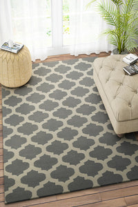 GREY MOROCCAN HAND WOVEN DHURRIE by Imperial Knots - Image 2