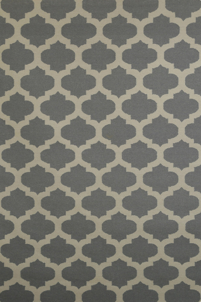 GREY MOROCCAN HAND WOVEN DHURRIE