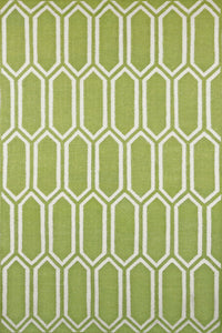 GREEN IVORY HONEYCOMB HAND WOVEN DHURRIE by Imperial Knots - Image 1