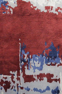 MULTICOLOR ABSTRACT HAND KNOTTED CARPET by Imperial Knots - Image 3