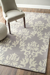 GREY AND IVORY BESPOKE HAND TUFTED CARPET by Imperial Knots - Image 2
