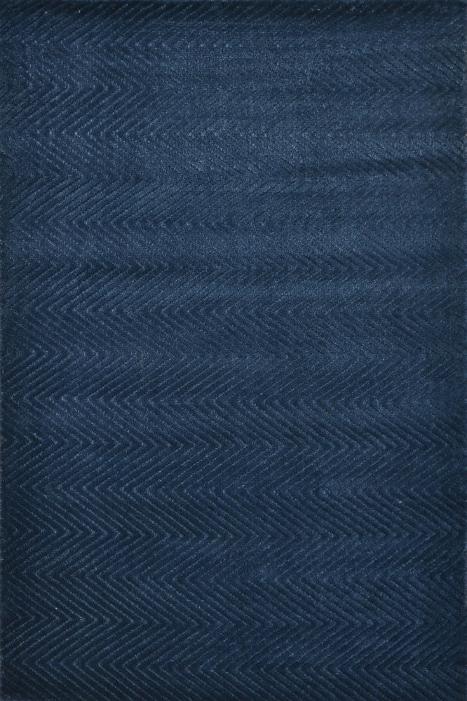 NAVY BLUE SOLID HAND KNOTTED CARPET