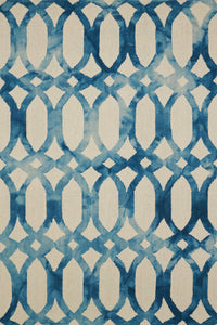 IVORY BLUE DIP DYED LOOPS HAND TUFTED CARPET by Imperial Knots - Image 1