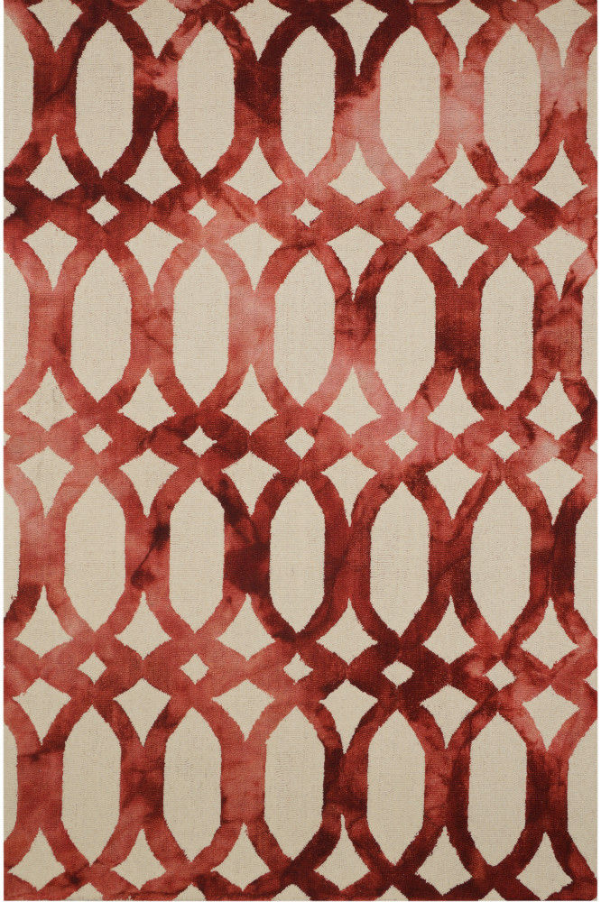 RED DIP DYED LOOPS HAND TUFTED CARPET