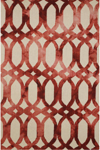 RED DIP DYED LOOPS HAND TUFTED CARPET by Imperial Knots - Image 1