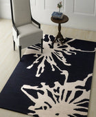 BLACK AND WHITE ABSTRACT HAND TUFTED CARPET