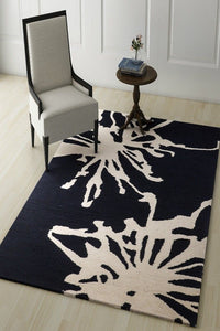 Black and white abstract hand tufted carpet wool hand-tufted rug for living