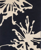 BLACK AND WHITE ABSTRACT HAND TUFTED CARPET