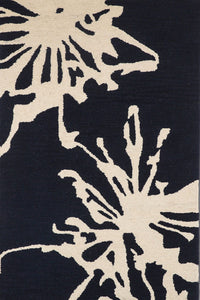 Black and white abstract hand tufted carpet wool hand-tufted rug for living