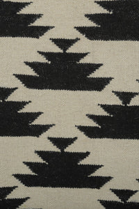 BLACK IVORY AZTEC HAND WOVEN KILIM DHURRIE by Imperial Knots - Image 3